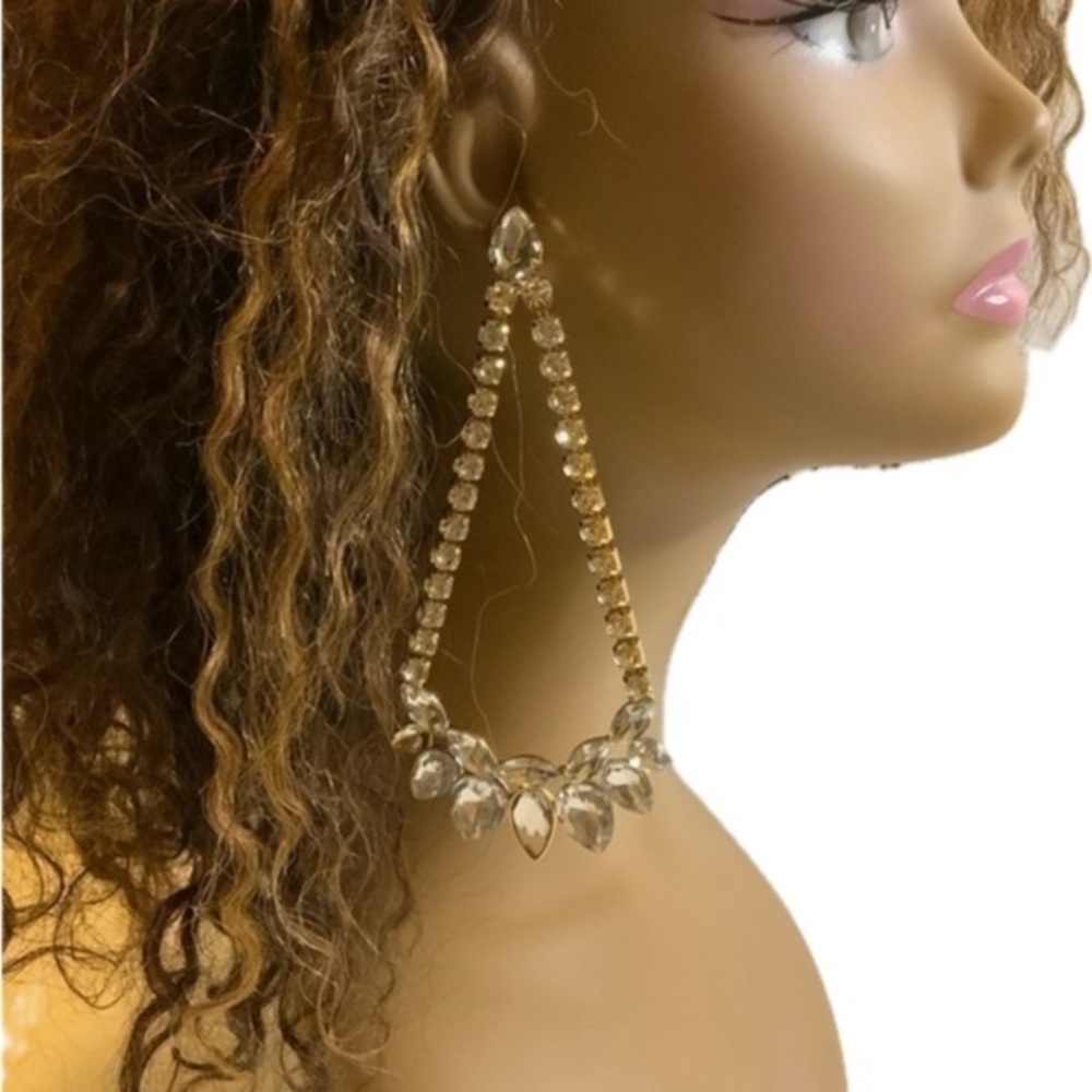 Nicole Miller New York Rhinestone Statement Earrings